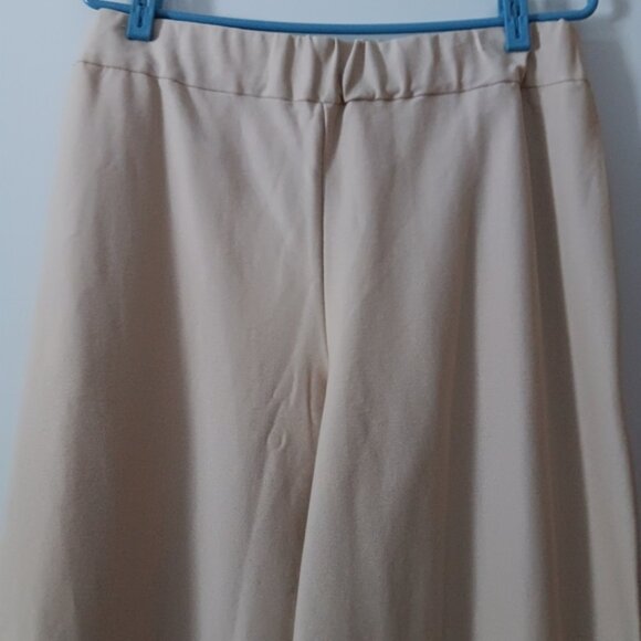 NWT COS Tan Cotton Barrel Wide Leg Contrast Panel Pants M - Picture 3 of 6